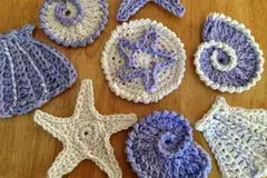 Crochet seashell applique pattern free