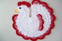 Crochet chicken potholder free pattern