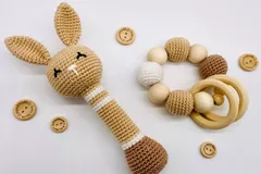 Free Amigurumi Crochet Bunny Rattle Pattern