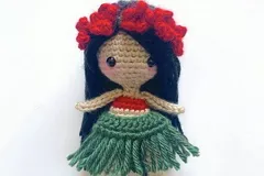 Hawaiian Hula Dancer Amigurumi Girl Doll