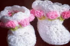 Little Miss Flower Crochet Baby Booties