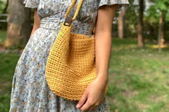 Crochet And Leather Handbag