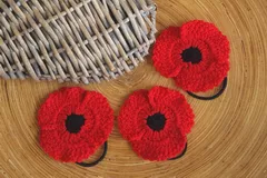 Poppy Hair Tie Free Crochet Pattern