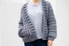 Chunky Bomber Cardigan With Pockets Free Crochet Pattern