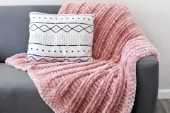 Crochet Velvet Post Lines Throw