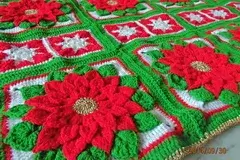 Poinsettia granny square crochet pattern free