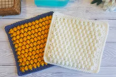 Cobble Stitch Crochet Dishcloth  Pattern