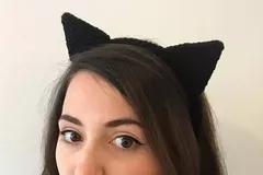 Black Cat Ears Headband Crochet Pattern