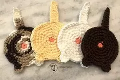 Cat Butt Coaster Crochet Pattern