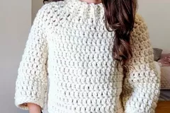 Chunky Cropped Raglan Sweater Crochet Pattern