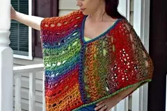 Colorful Crochet Poncho