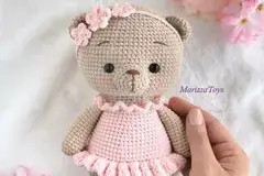 Crochet Bear PATTERN PDF Amigurumi Teddy Bear Pattern Rosie the Ballerina Bear Easy Crochet Toy Pattern