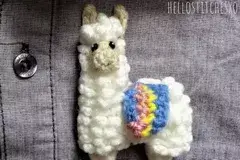 Crochet Llama Brooch Pattern