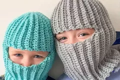 Crochet Ribbed Balaclava For Kids Pattern