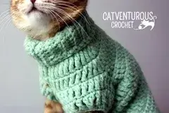 Crochet Rollneck Cat Sweater Pattern