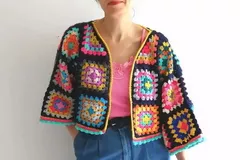 Cropped Granny Square Jacket Crochet Pattern