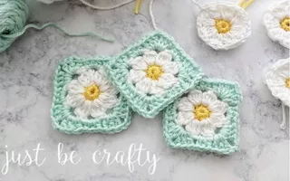 Daisy Granny Square Motif Free Crochet Pattern and Video Tutorial