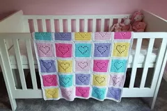 Lace Heart Baby Blanket Crochet Pattern