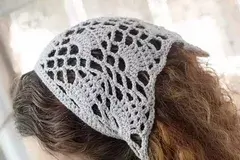 Lacy Head Scarf Bandana Crochet Pattern