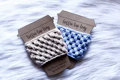 Puff Stitch Coffee Cup Cozy - Free Crochet Pattern