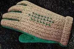 Women's Two Tone Crocheted Gloves