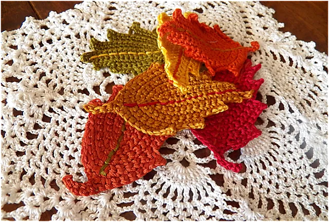 Crocheted Fall Leaves