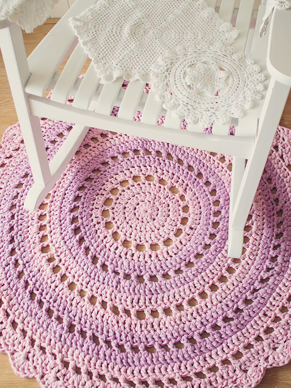 Crochet Mandala Floor Rug