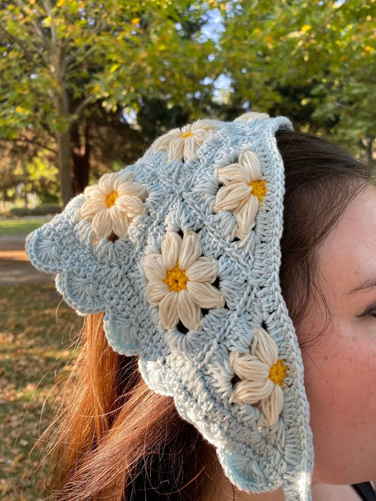 Flower Kerchief and Headband Crochet