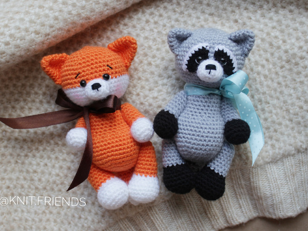 Amigurumi crochet pattern 2 in 1 Raccoon Fox