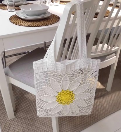 Bag Shopper market tote bag Large Flower