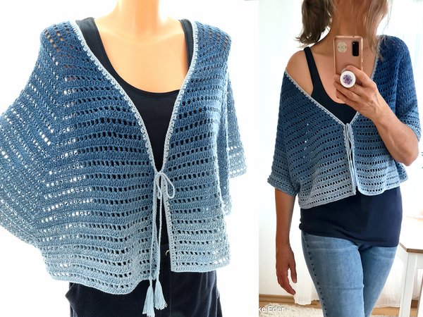 Bolero, Shrug, Cardigan Kassandra – Crochet Pattern
