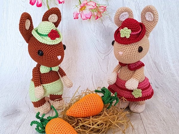 Bunnies Hugo and Hetti - Amigurumi Crochet Pattern