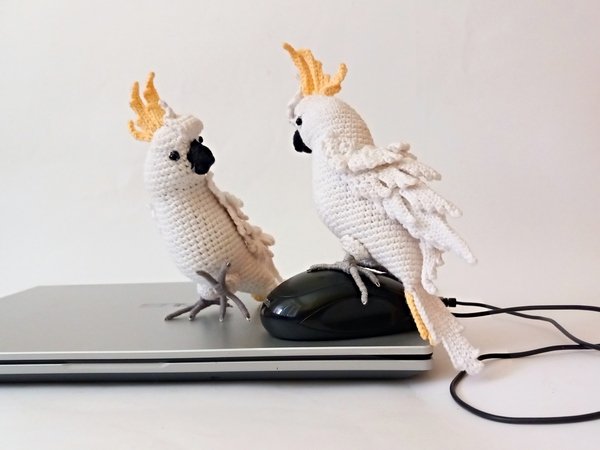 Cockatoo parrot. Crochet pattern