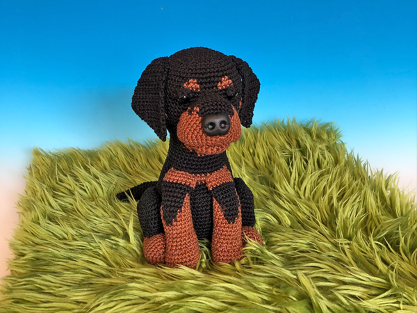 Crochet Pattern Rosi the Rottweiler crochet a sitting dog amigurumi dog