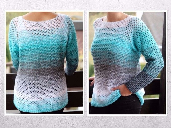 Crochet pattern sweater Lisa