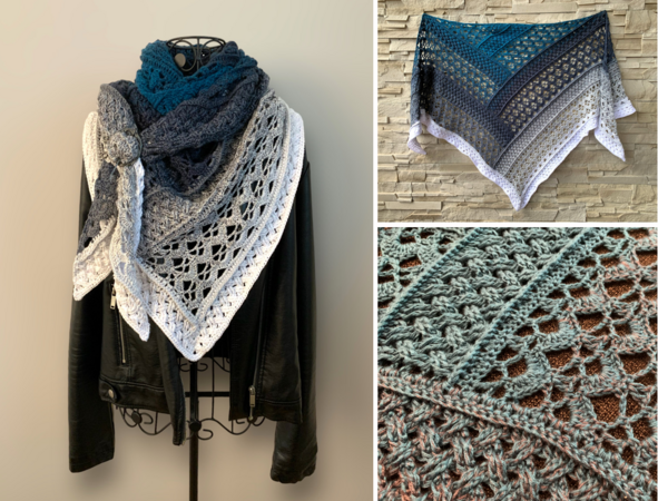 Crochet Pattern Triangular Scarf Metis