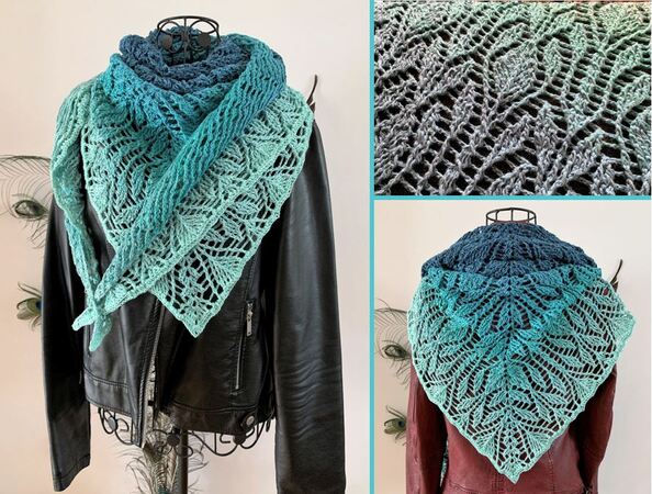 Crochet Pattern Triangular Scarf Perimede