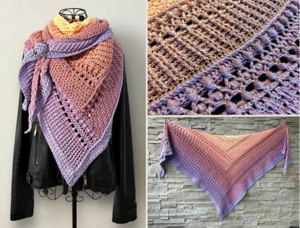 Crochet Pattern Triangular Scarf "Valeria"