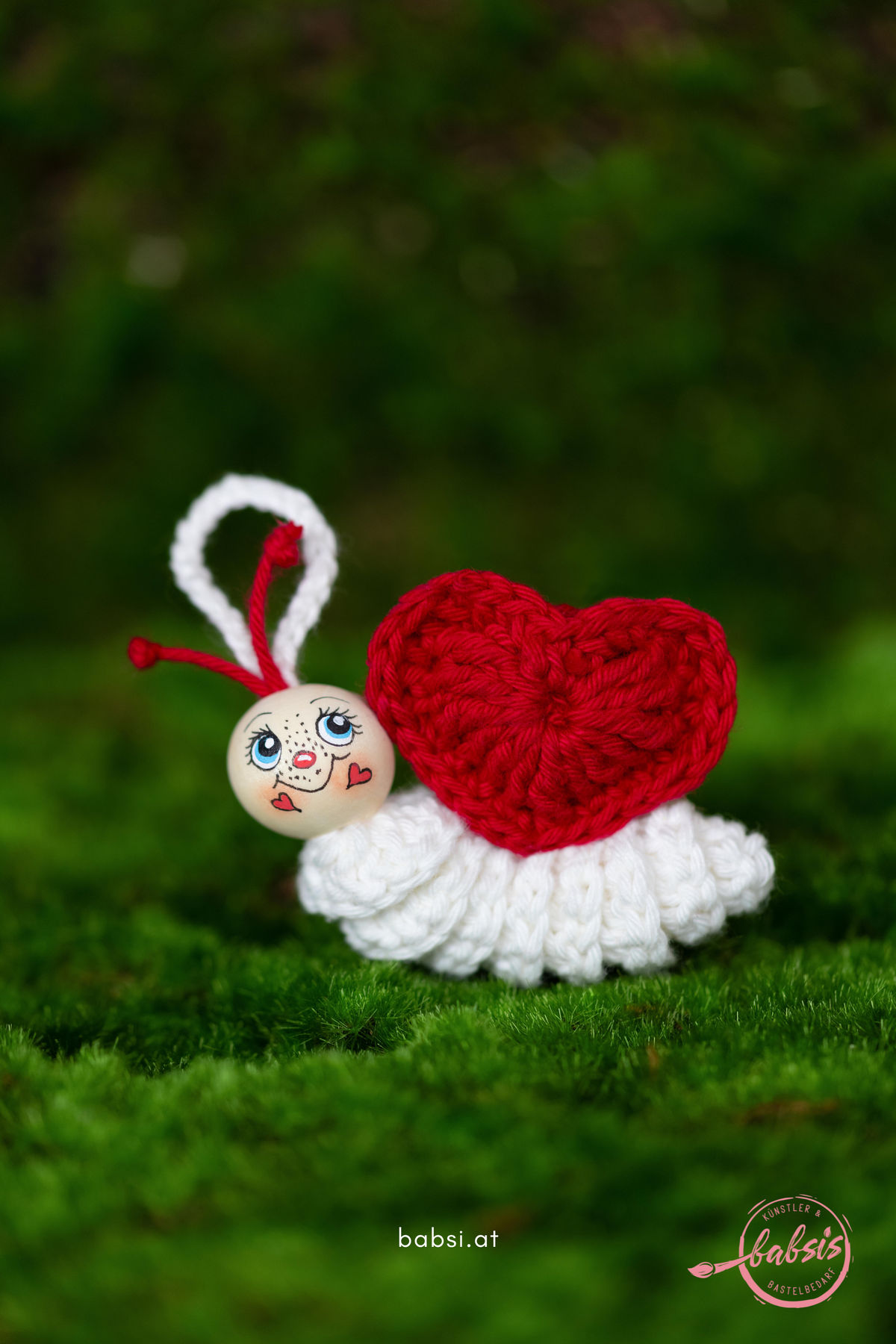 Crochet pattern Worry Worm Snail with Heart House