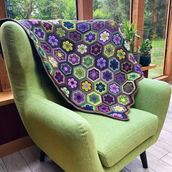 African Flower Hexagon Blanket by Lizzie Montgomery