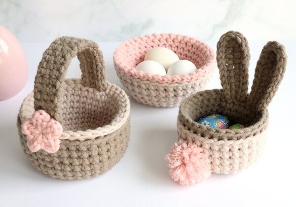 Bunny Basket, Handled Basket and Nest in 2 Sizes - Utensilo, Easter Nest