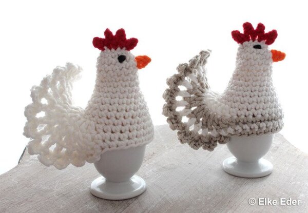 Egg Cosy Hens Retro Crochet Pattern