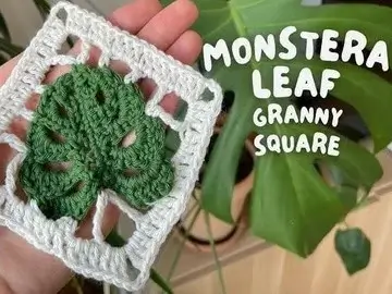 Monstera Leaf Granny Square