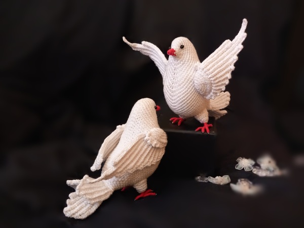 Pigeon. Wedding Dove. Crochet pattern