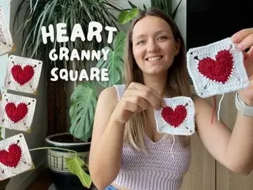 CROCHET HEART GRANNY SQUARE TUTORIAL