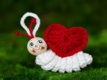 Crochet pattern Worry Worm Snail with Heart House