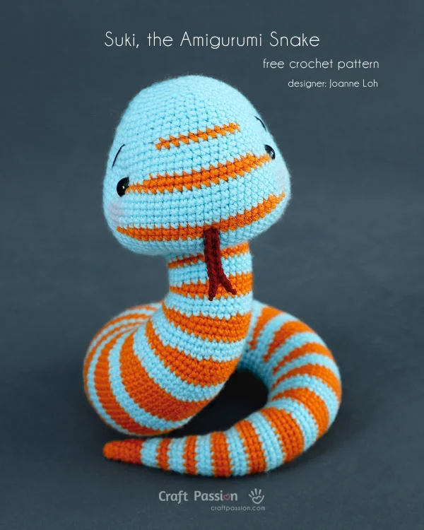 Curvy Striped Snake Amigurumi Free Crochet Pattern