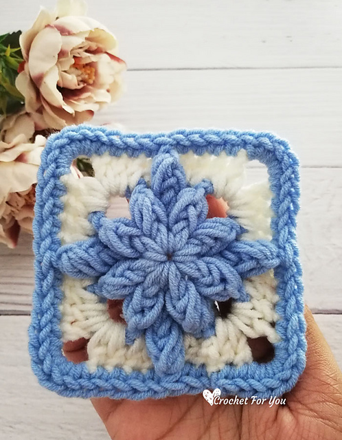 Bobble Drops Granny Square - Free Crochet Pattern
