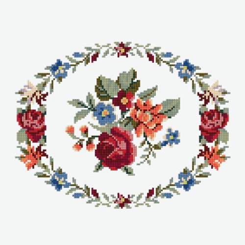 Floral Wreath - Free Cross Stitch Pattern