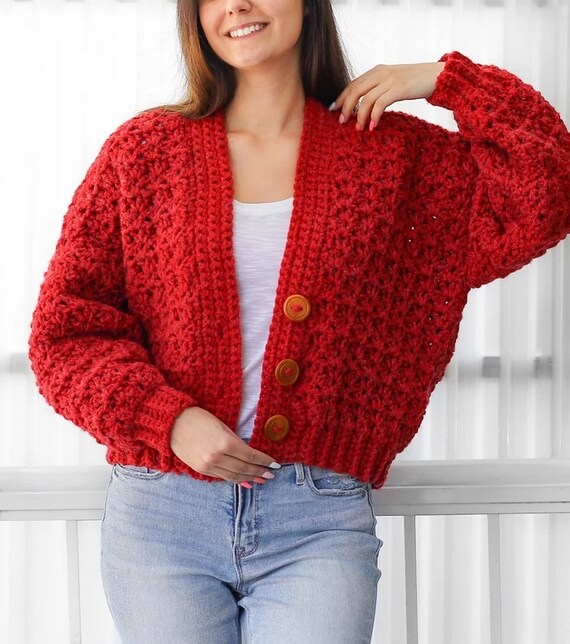 ADDISON Women's Crochet Cardigan Pattern, XS-3XL